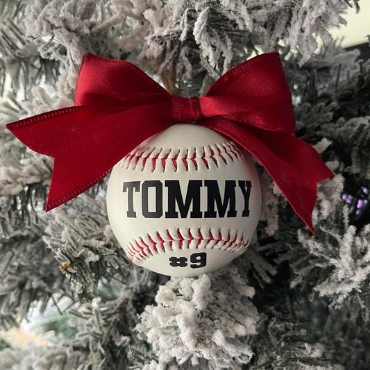 Custom Made Real Baseball Christmas Ornament