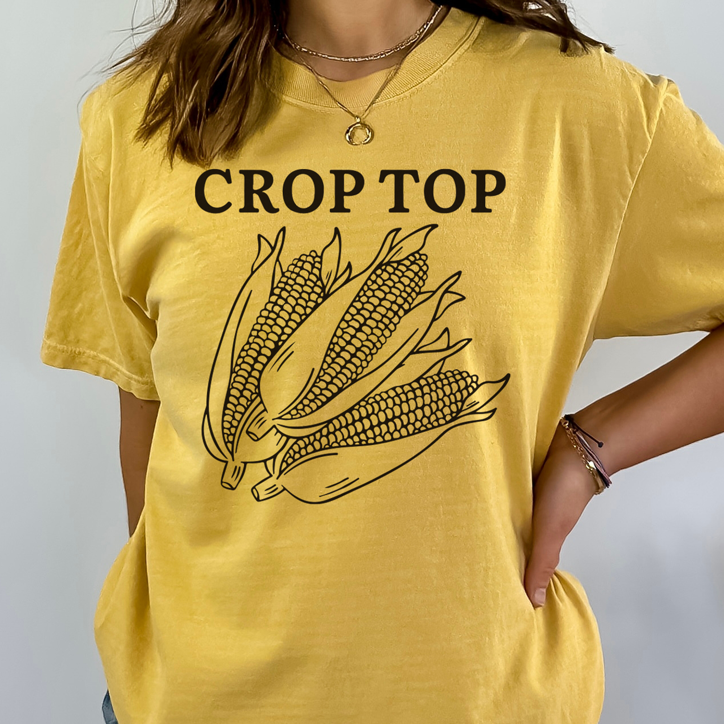 Crop Top Funny Corn on the Cob Unisex Tshirt