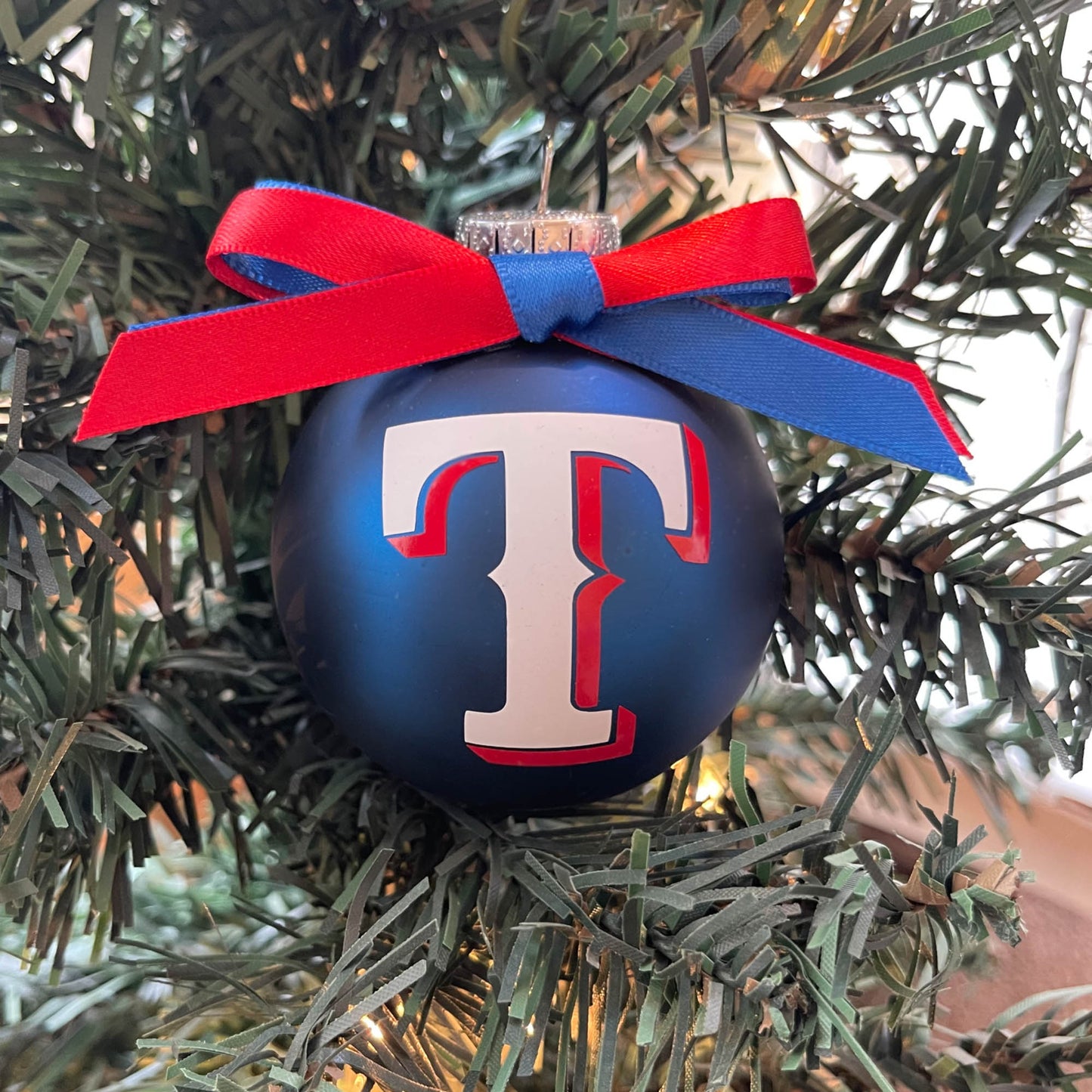 Texas Rangers 2023 World Series Champions Handmade Glass Ornament