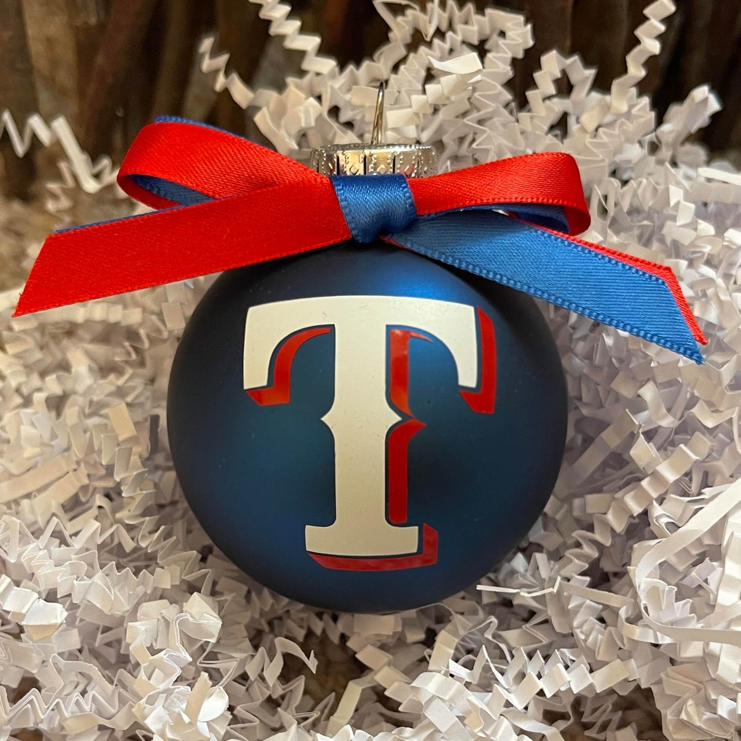 Texas Rangers 2023 World Series Champions Handmade Glass Ornament