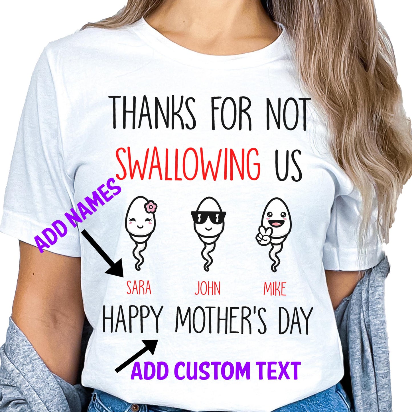 Thanks For Not Swallowing Us Adult Humor Mothers Day Shirt