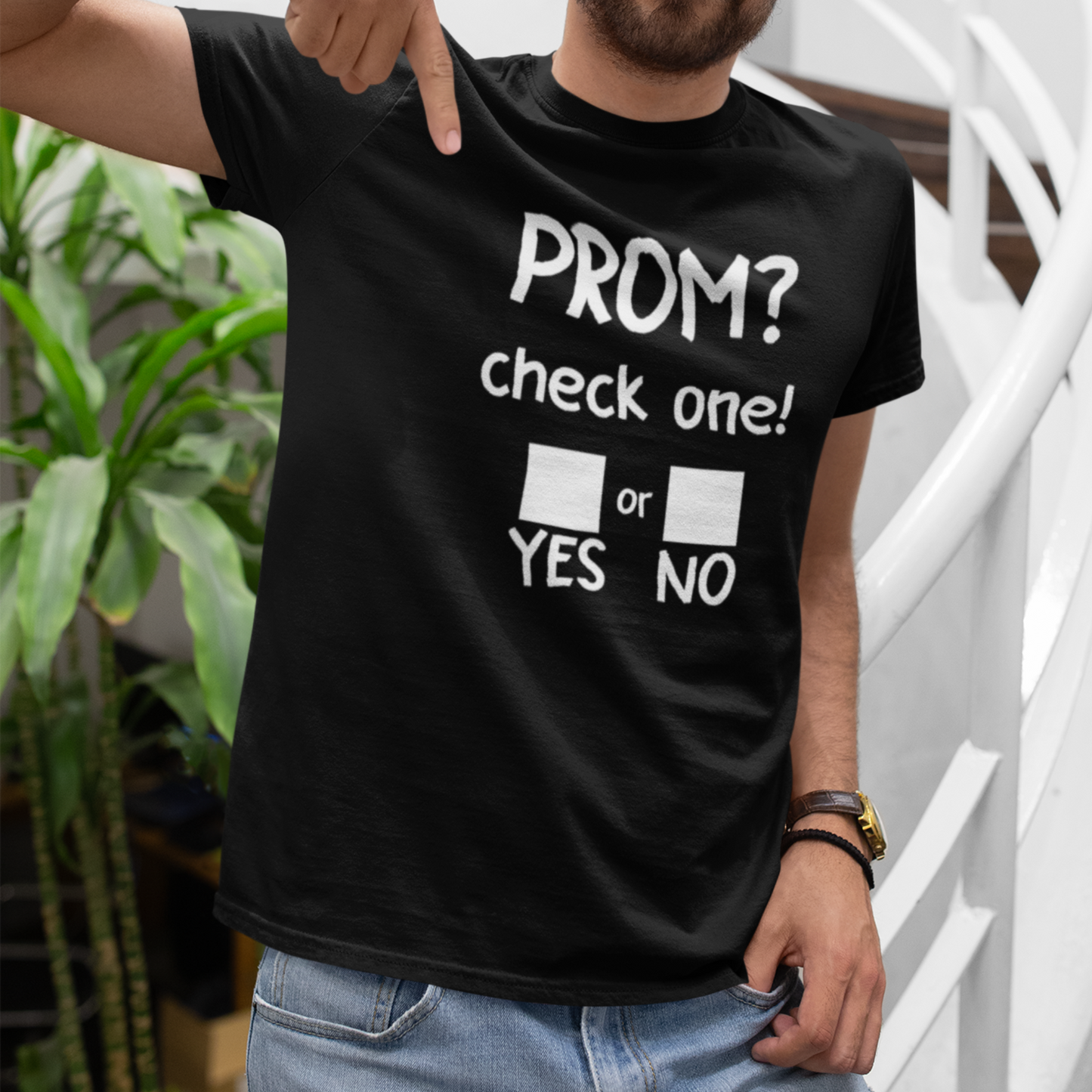 Promposal Cute Prom Asking Proposal Check One Yes or No Shirt