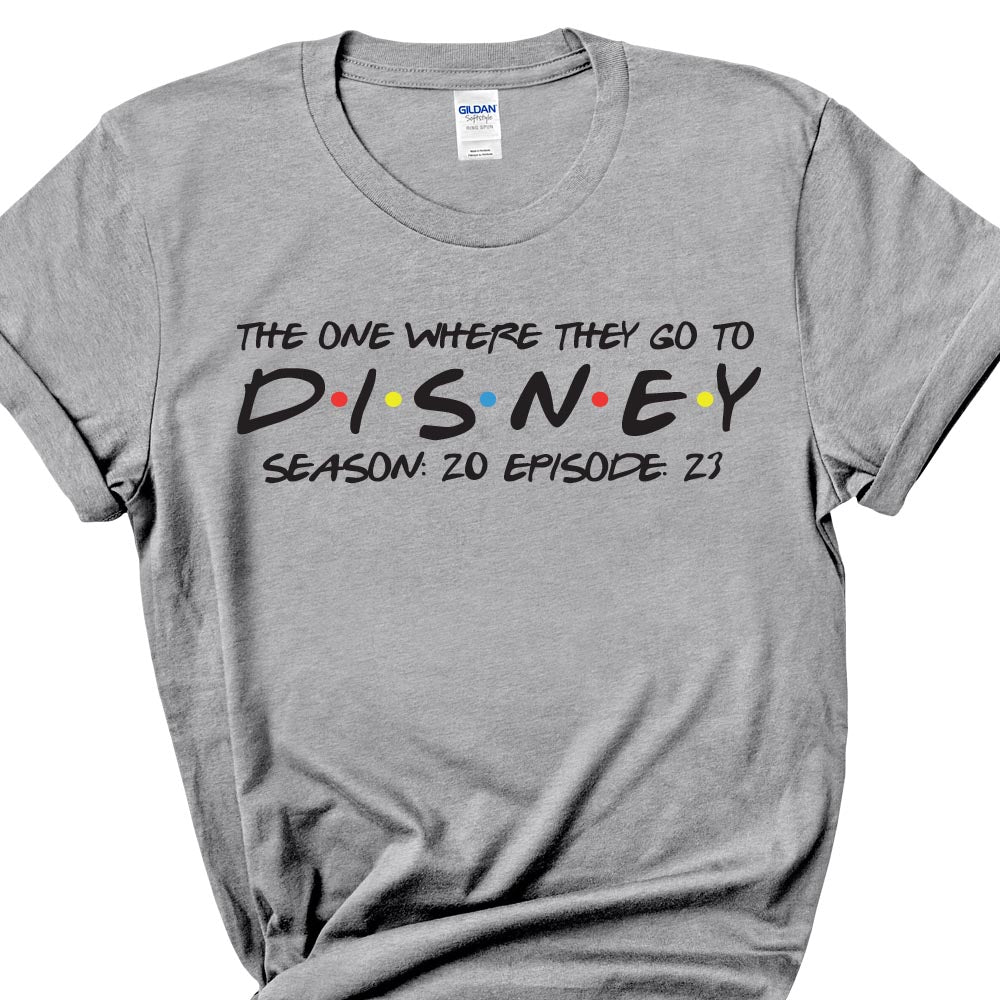 Friends Parody "The One Where They Go To Disney" Tshirt