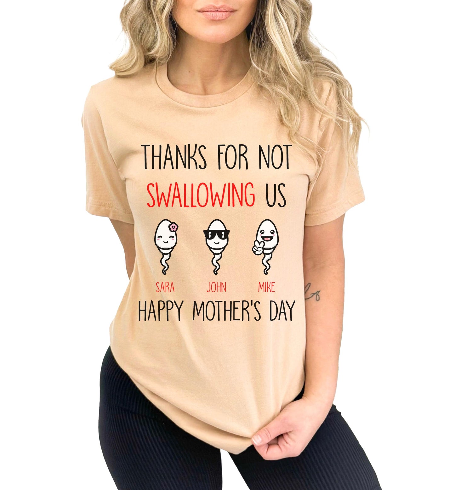 Thanks For Not Swallowing Us Adult Humor Mothers Day Shirt