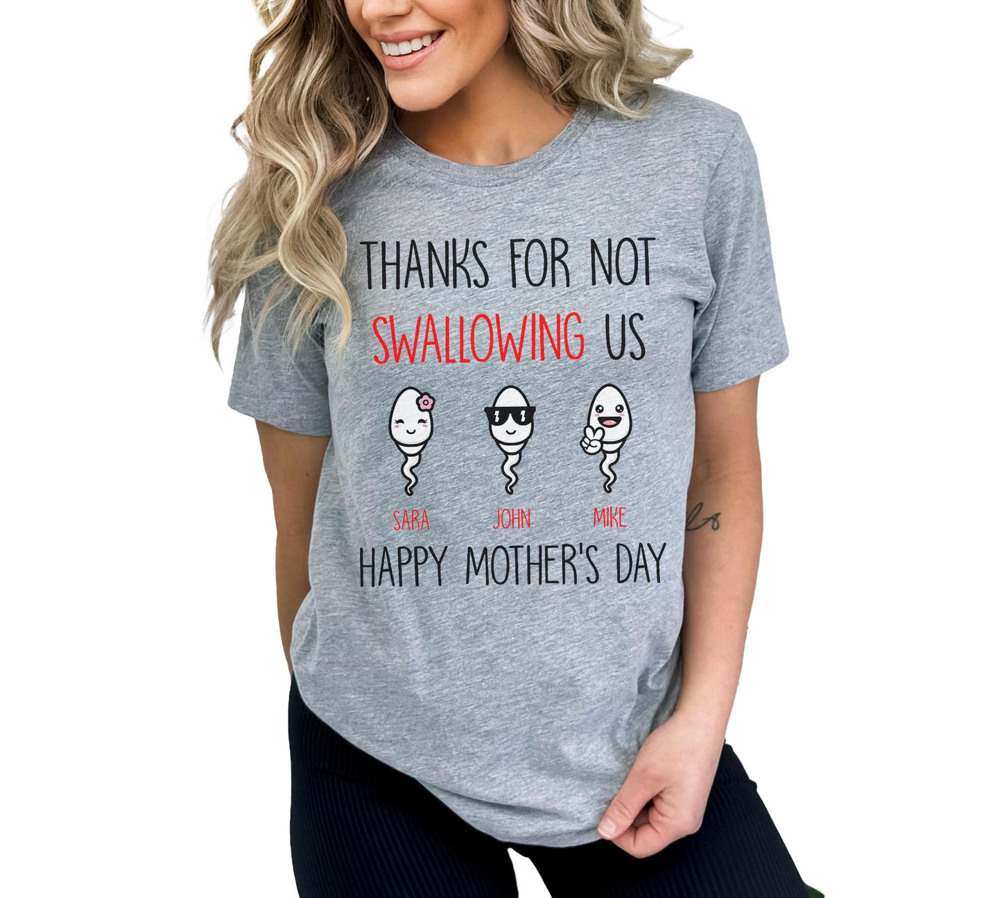 Thanks For Not Swallowing Us Adult Humor Mothers Day Shirt