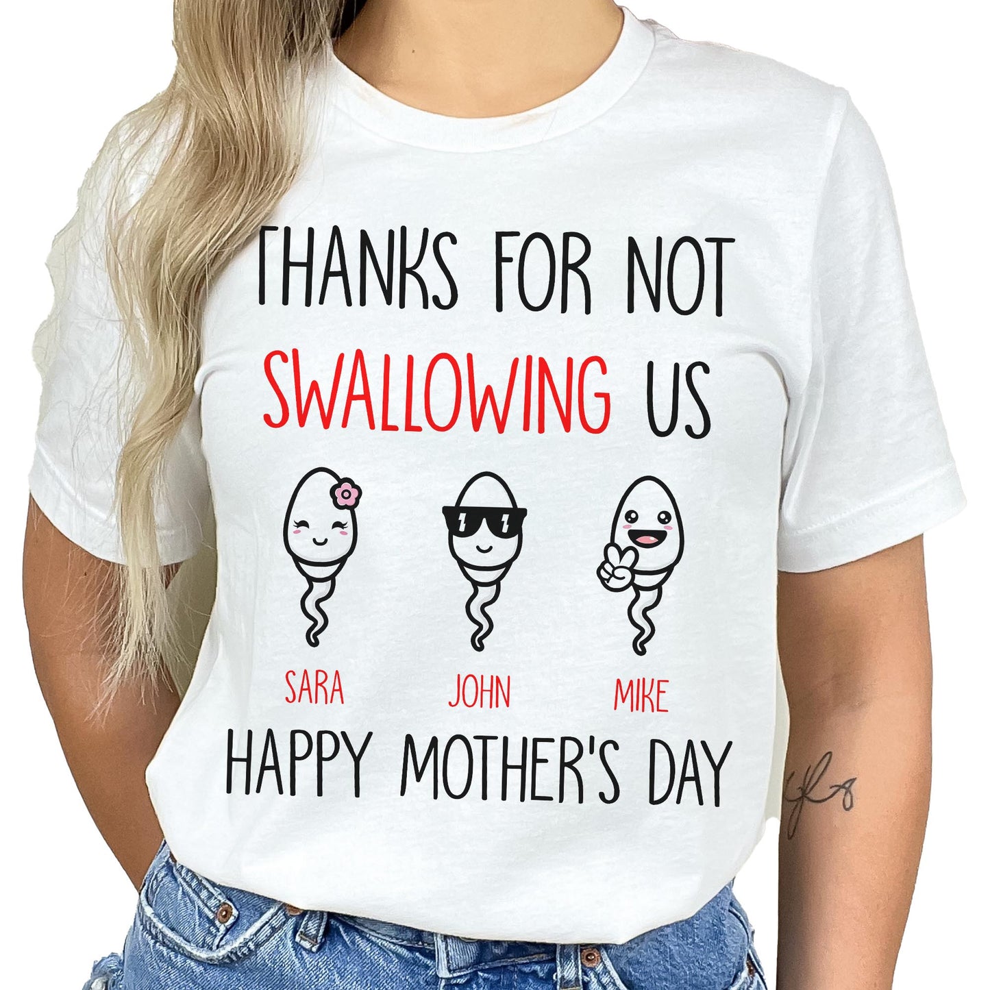 Thanks For Not Swallowing Us Adult Humor Mothers Day Shirt