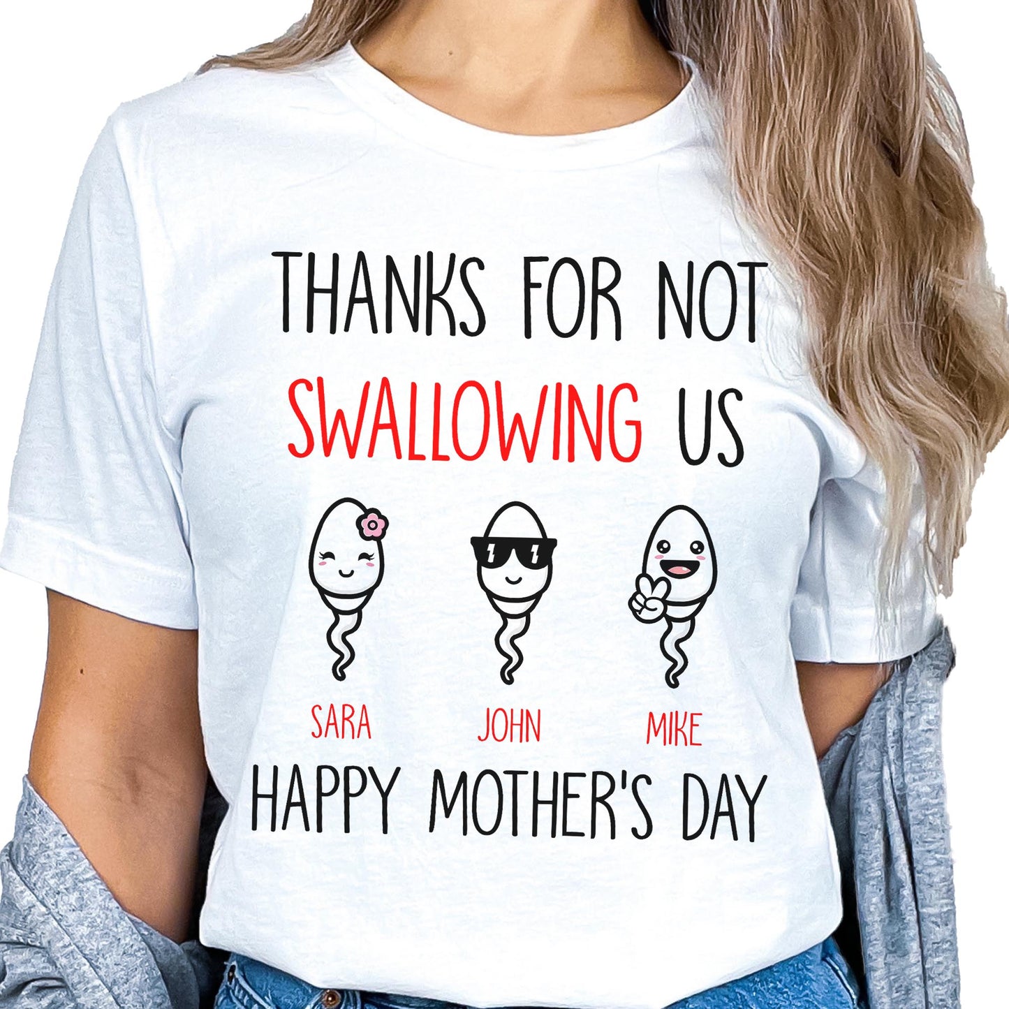 Thanks For Not Swallowing Us Adult Humor Mothers Day Shirt